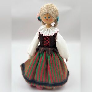 Vintage 1988 Cepelia Polish Folk Doll CHALUPNIK 10” Wooden Figure Original Tag